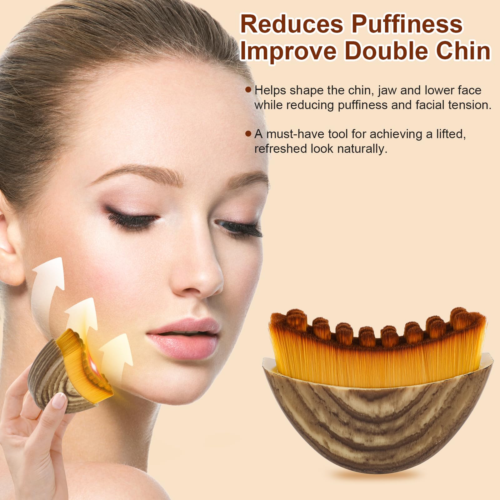 Cepillo Clapery contorno linfático ergonómico para cuidado facial cómodo.