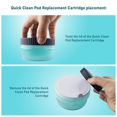 Clark Shaving Co. cartucho Quick Clean pod con lubricante para deslizamiento suave.