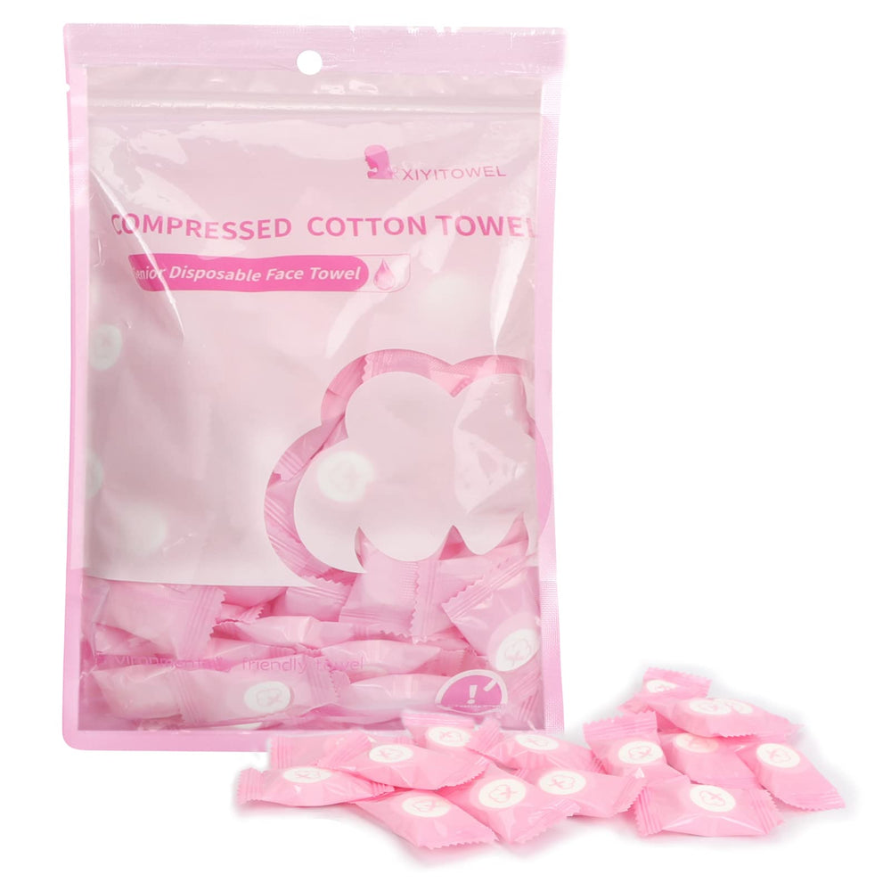 Classycoo toalla comprimida rosa compacto para llevar en bolso