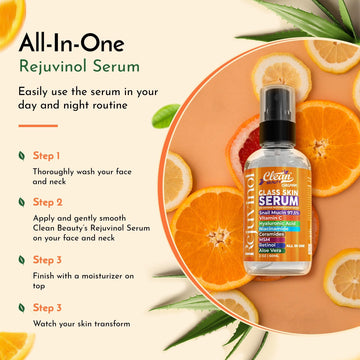 Clean Beauty snail mucin serum application on skin with fast absorption.