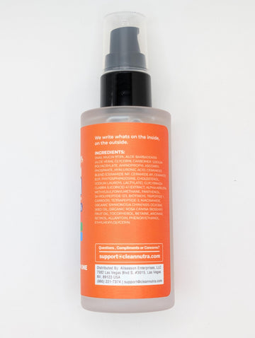 Clean Beauty snail mucin serum barrier-support close-up on resilient skin.