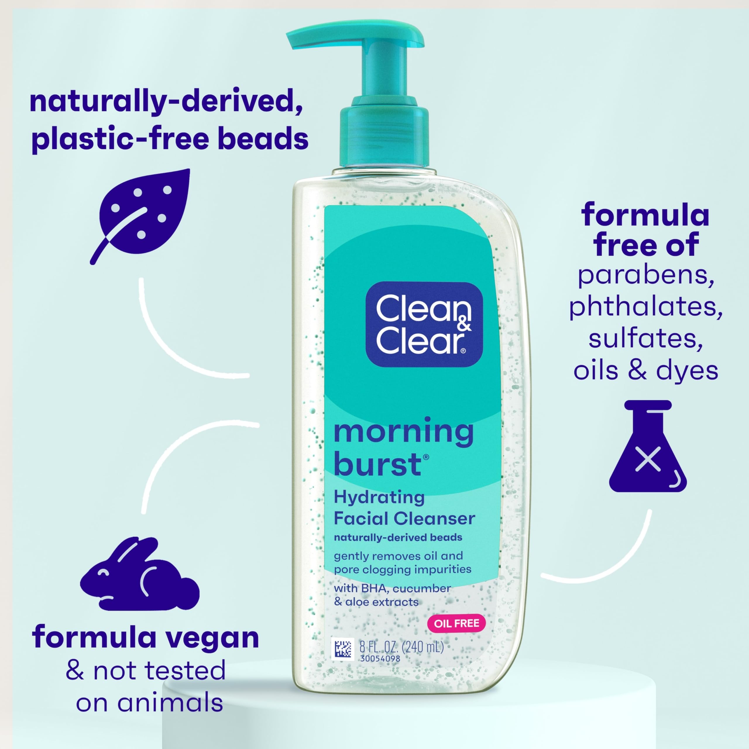 Clean & Clear Morning Burst aplicación en rostro para piel limpia y fresca.