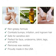 Clean + Easy Aceite Azulene, elimina residuo de cera sin grasa.