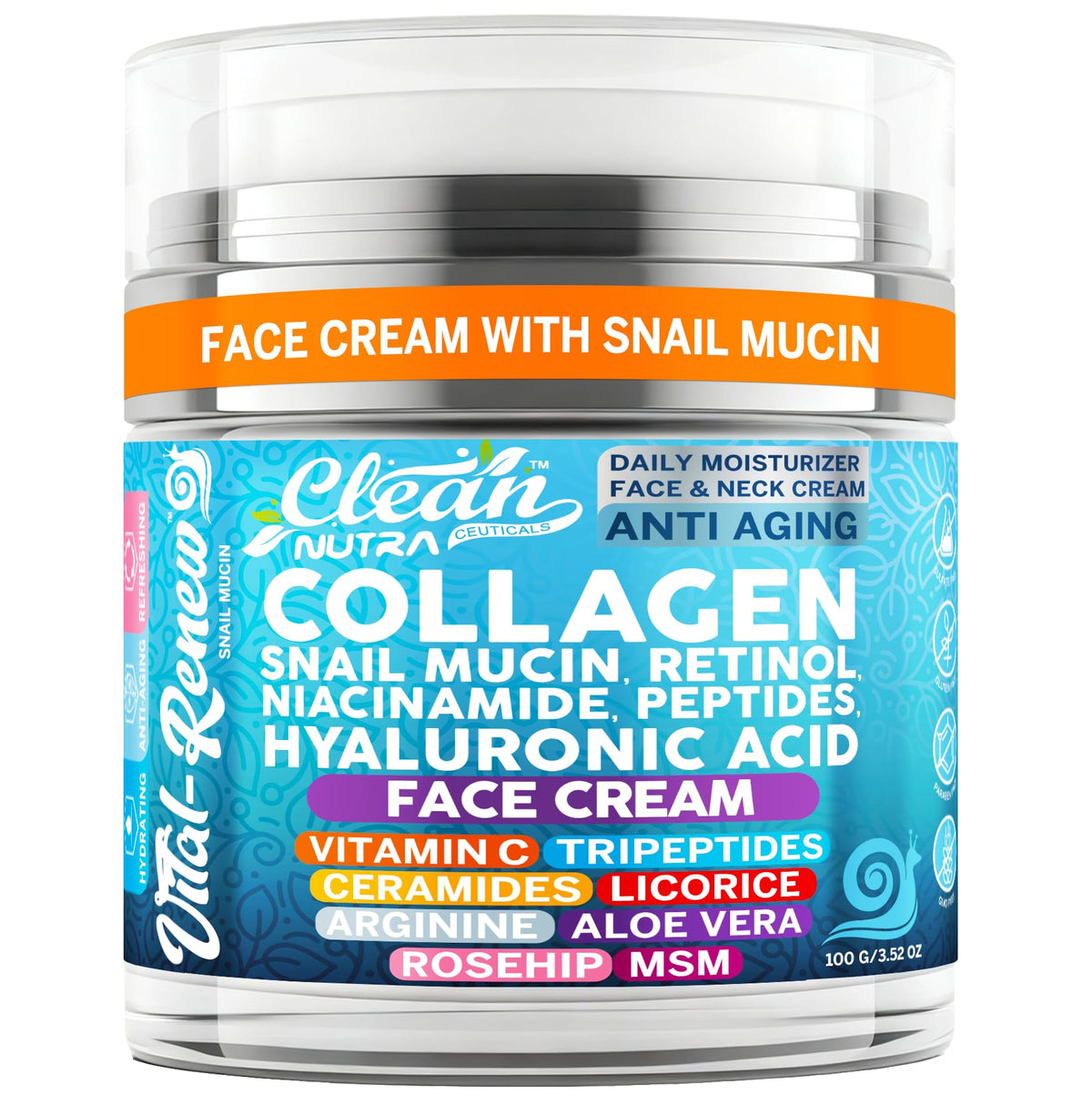 Vital Renew con mucina de caracol para una piel radiante