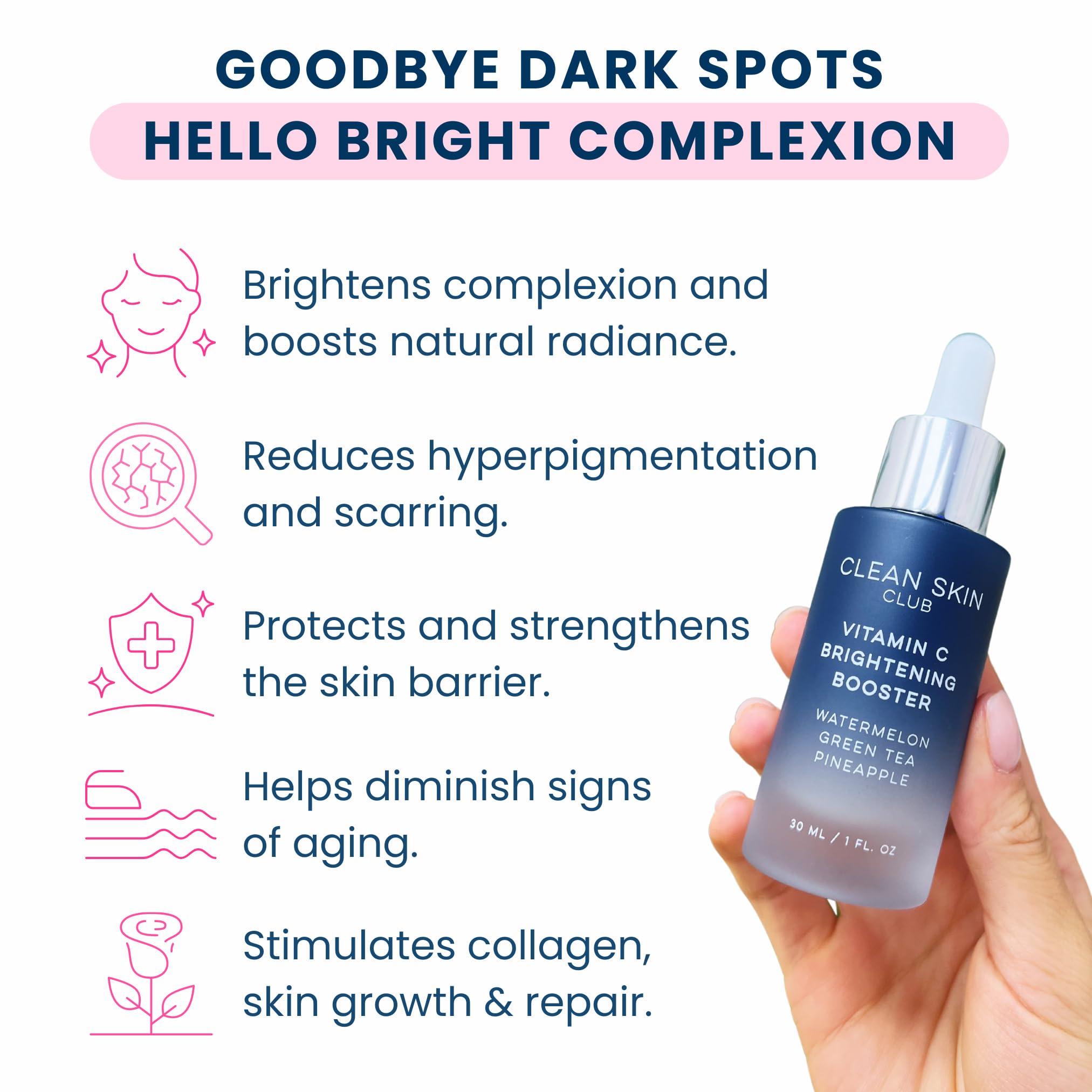 CLEAN SKIN CLUB Brightening Booster dropper easing even tone.