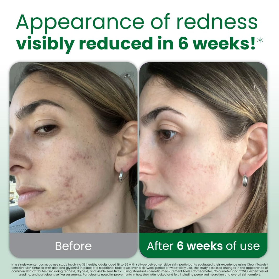 Toallas Clean Skin Club XL con aloe y glicerina para hidratación suave