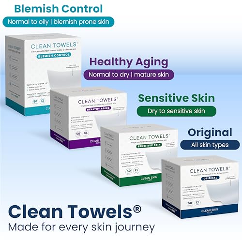 Clean Skin Club Clean Towels XL, routine soin visage rapide et propre.