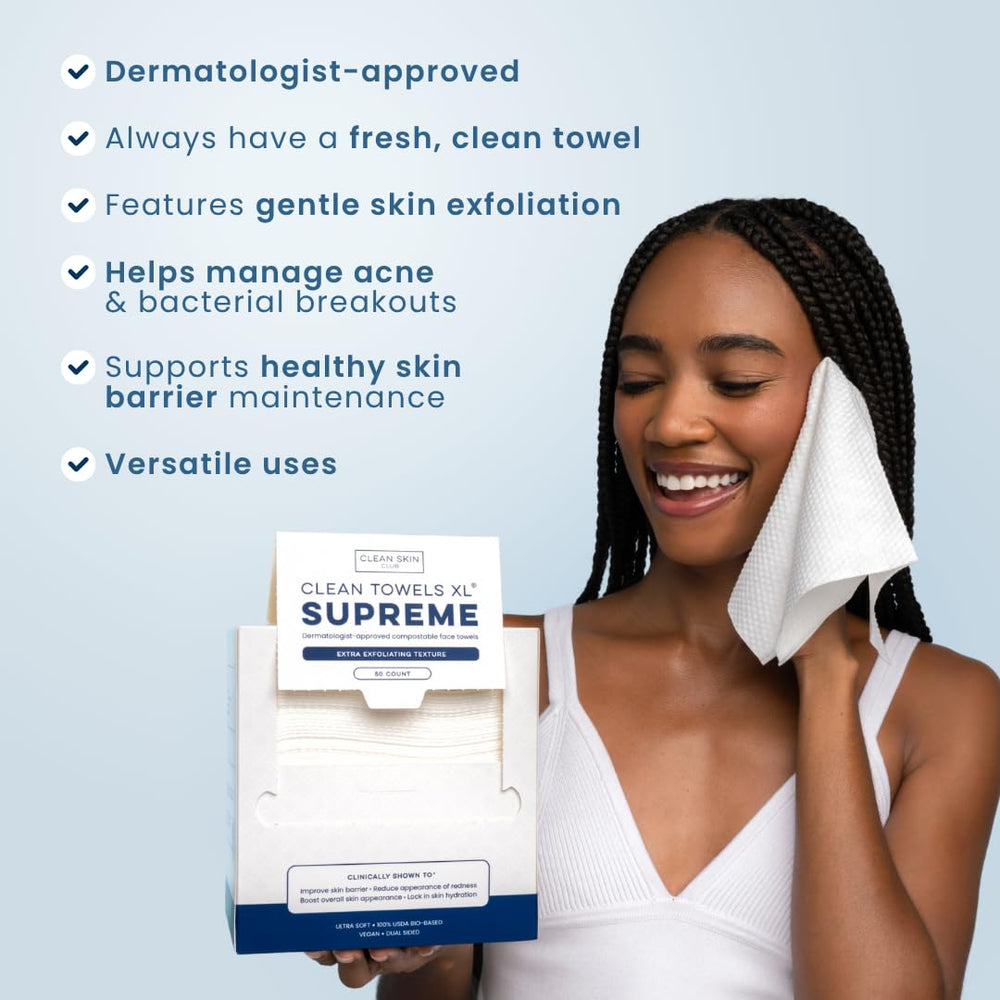 CLEAN SKIN CLUB Clean Towels XL Supreme, aceptado por la Asociación de Eccema