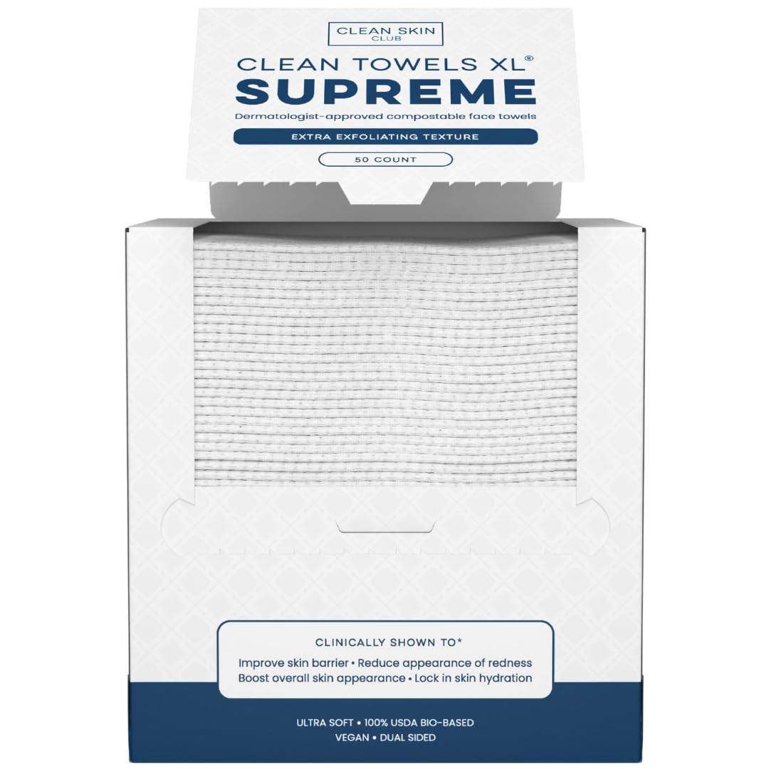 CLEAN SKIN CLUB Clean Towels XL Supreme, empaque frontal, conveniencia diaria