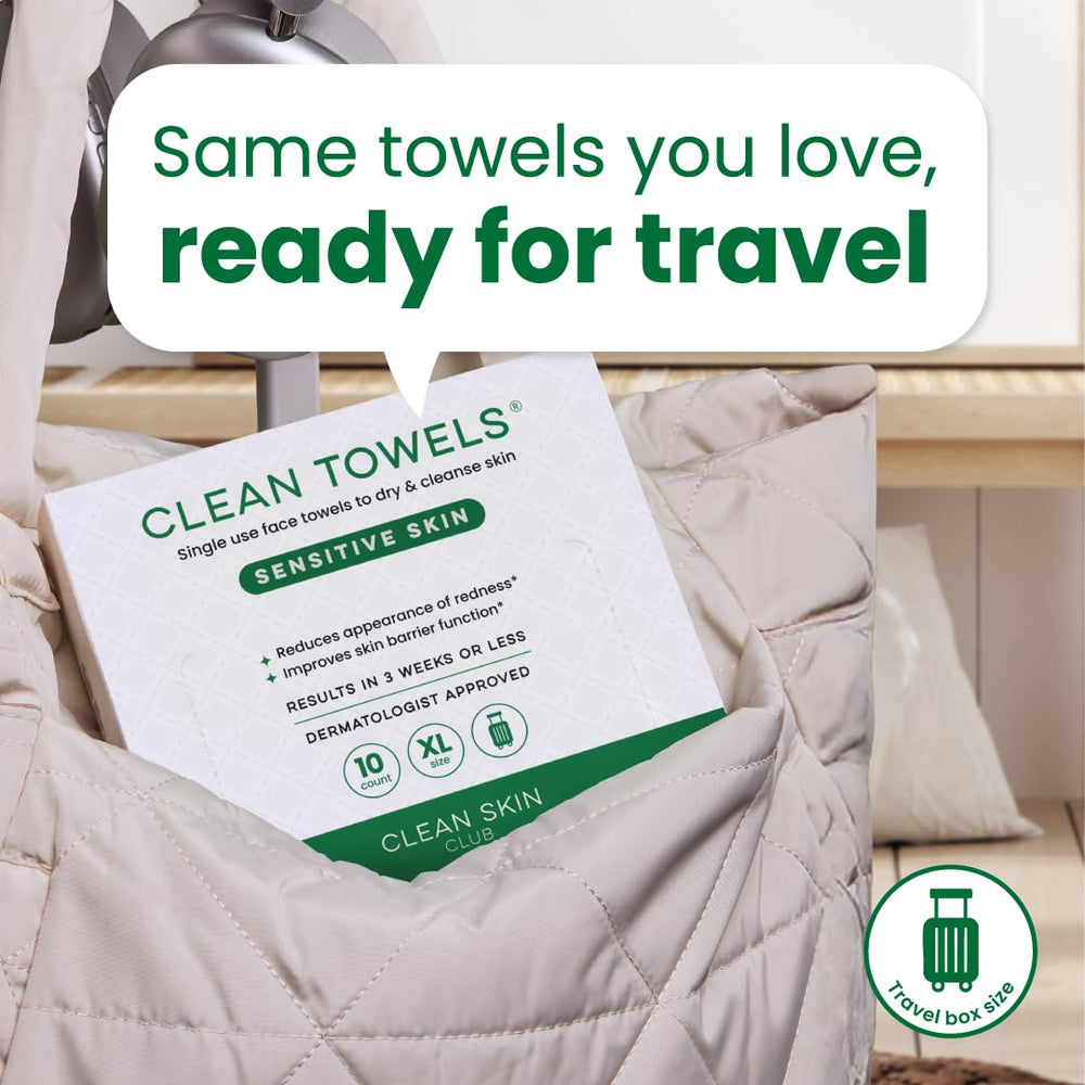 Toallas Clean Skin Club XL aprobadas para cabina de avión (TSA)
