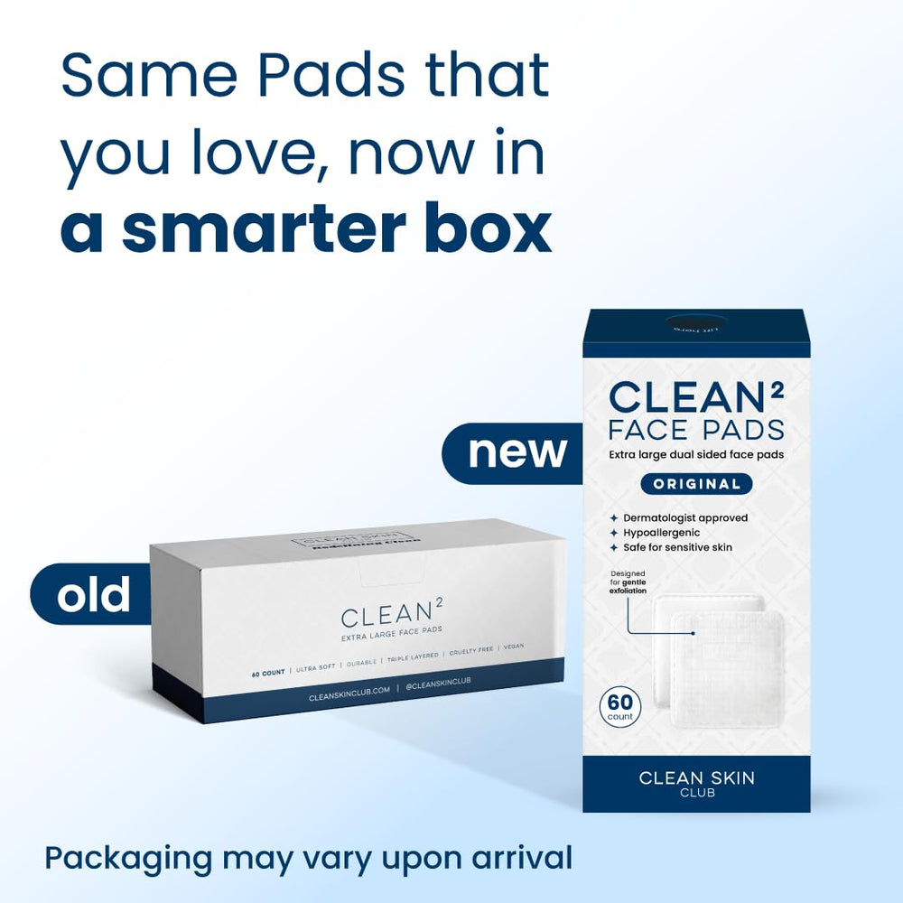 CLEAN SKIN CLUB Clean² Pads 2.0: borde nuevo para mayor durabilidad durante el uso diario.