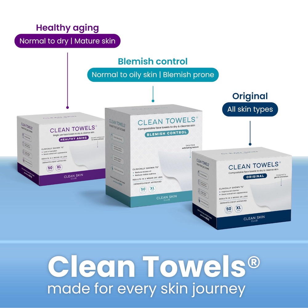 Sostenibilidad con Clean Skin Club Cloud Pads, materiales de origen responsable.