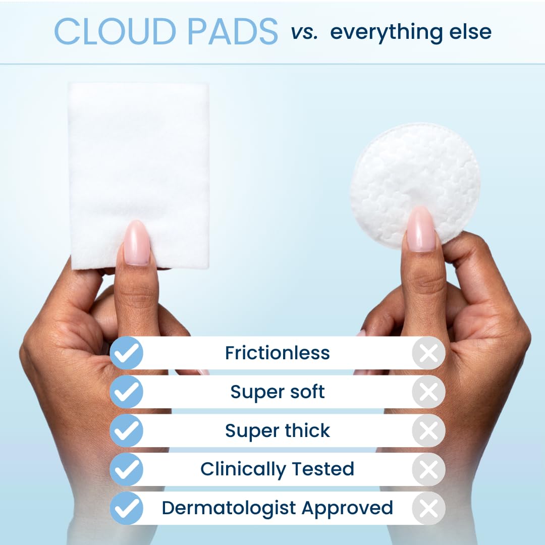 Clean Skin Club Cloud Pads, tamaño grande para cobertura suave.