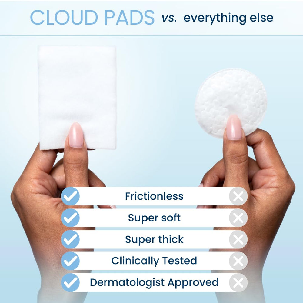 Clean Skin Club Cloud Pads, tamaño grande para cobertura suave.