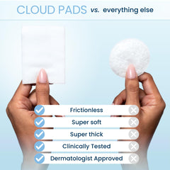 Clean Skin Club Cloud Pads, tamaño grande para cobertura suave.