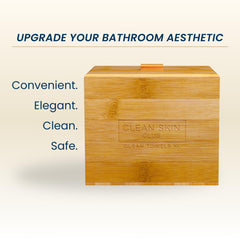 Clean Skin Club porta toallas faciales desechables para baño, orden y limpieza.