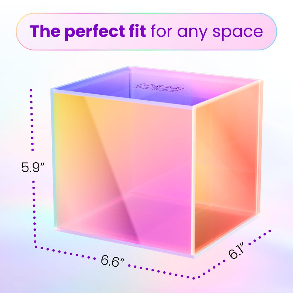 CLEAN SKIN CLUB Prism Box XL, rangement intérieur pour 50 serviettes jetables.