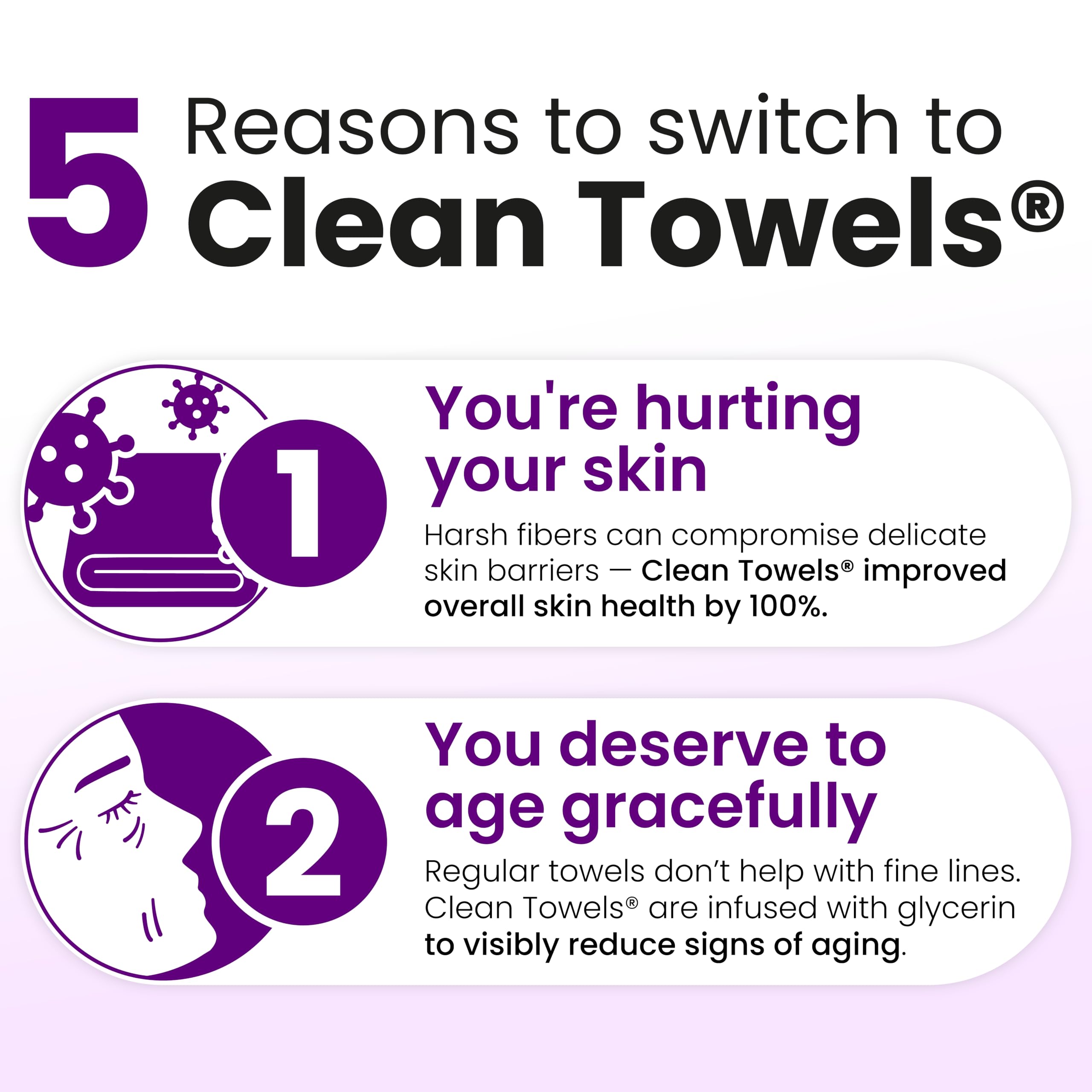 Secado facial con CLEAN SKIN CLUB XL, higiene diaria sin residuos.