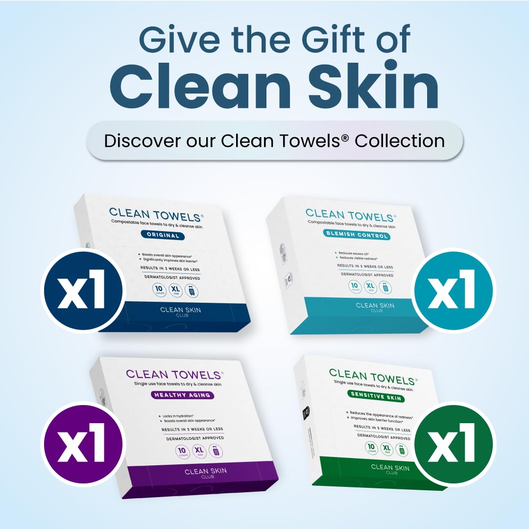 CLEAN SKIN CLUB: toalla de control de imperfecciones para piel grasa en movimiento.