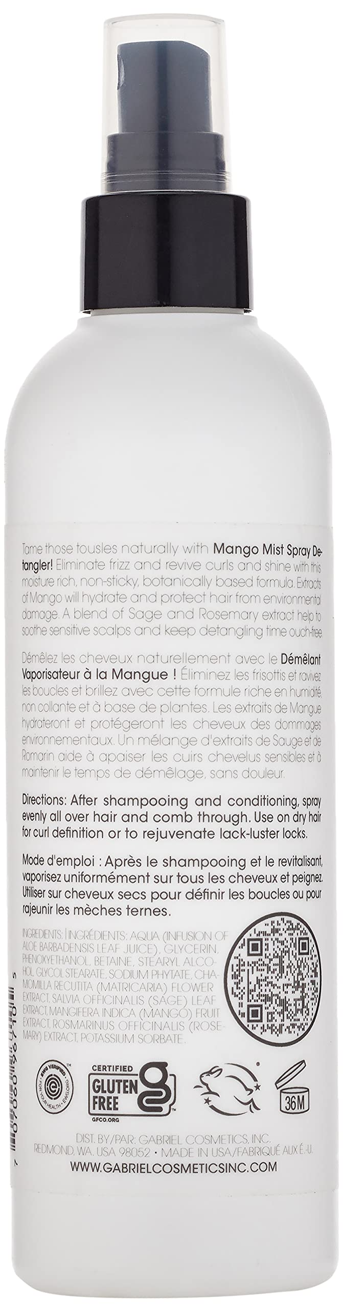 Clean Kids Naturally Mango Mist Desenredante, uso tras lavado para definir rizos y controlar el frizz