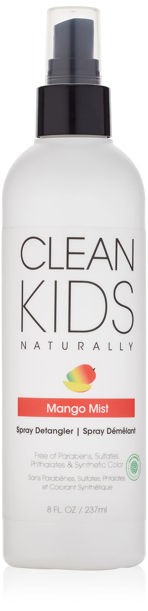 Clean Kids Naturally Mango Mist Desenredante en botella para un peinado suave y brillante