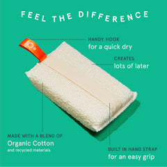 Cleanlogic exfoliante-cuerpo-algodon-organico eliminando impurezas para brillo natural.