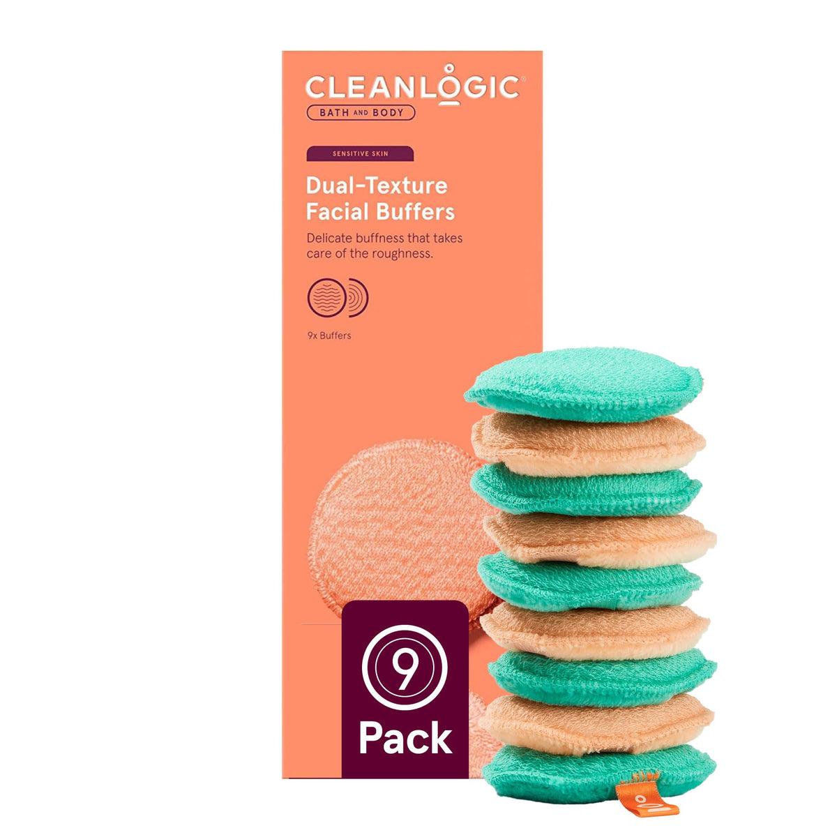 Conjunto CleanLogic pads exfoliantes de doble textura para rostro, limpieza suave y exfoliación integrada