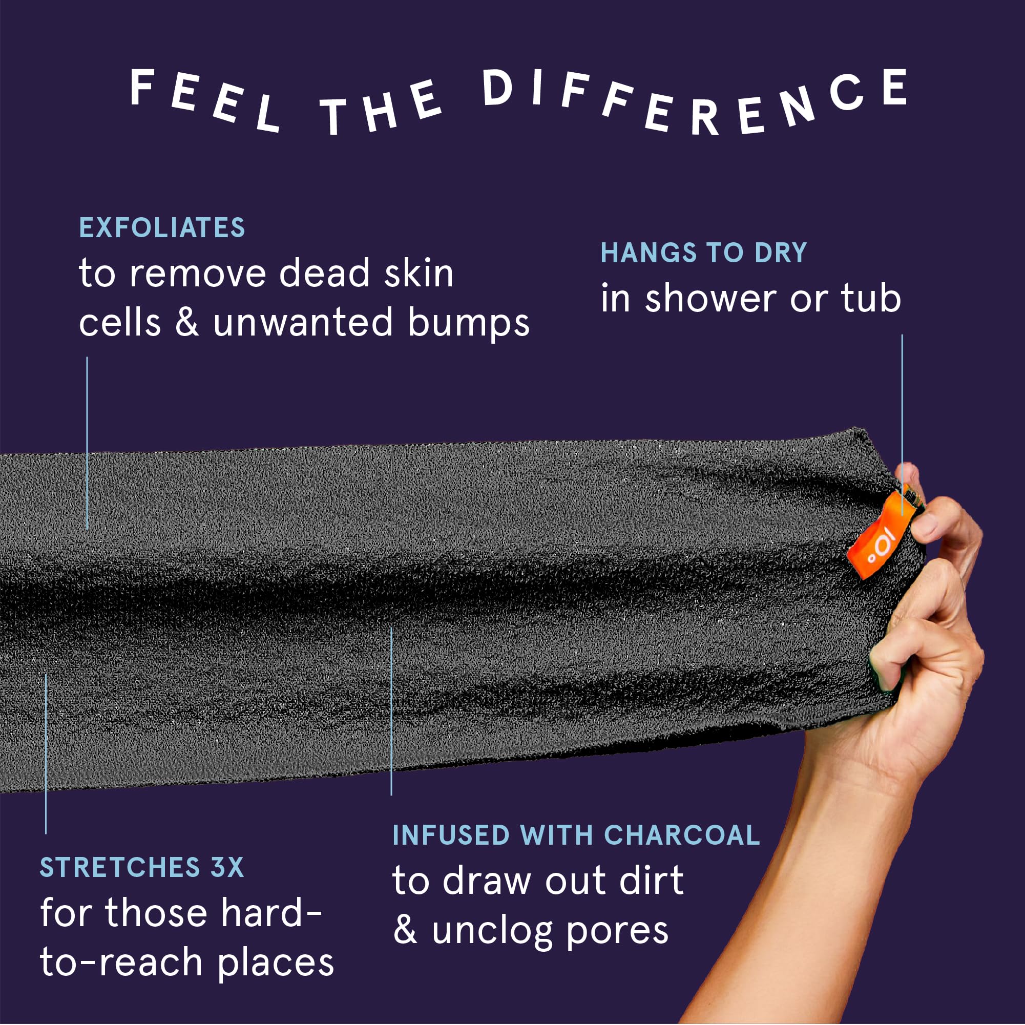 Cleanlogic paño exfoliante cuerpo textura suave facilita exfoliación suave y cómoda.
