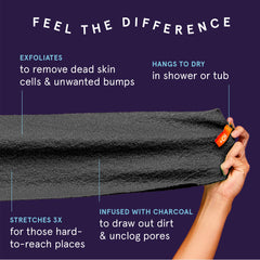 Cleanlogic paño exfoliante cuerpo textura suave facilita exfoliación suave y cómoda.