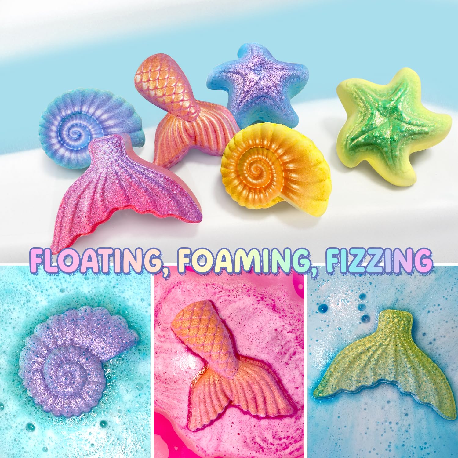 Bomba Clear and Fresh con figura sorpresa de sirena inspira imaginación en el baño