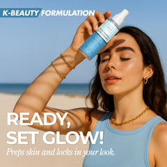 Clear Beauty Hyaluronic Acid Mist application demonstrates quick absorption without a sticky feel.