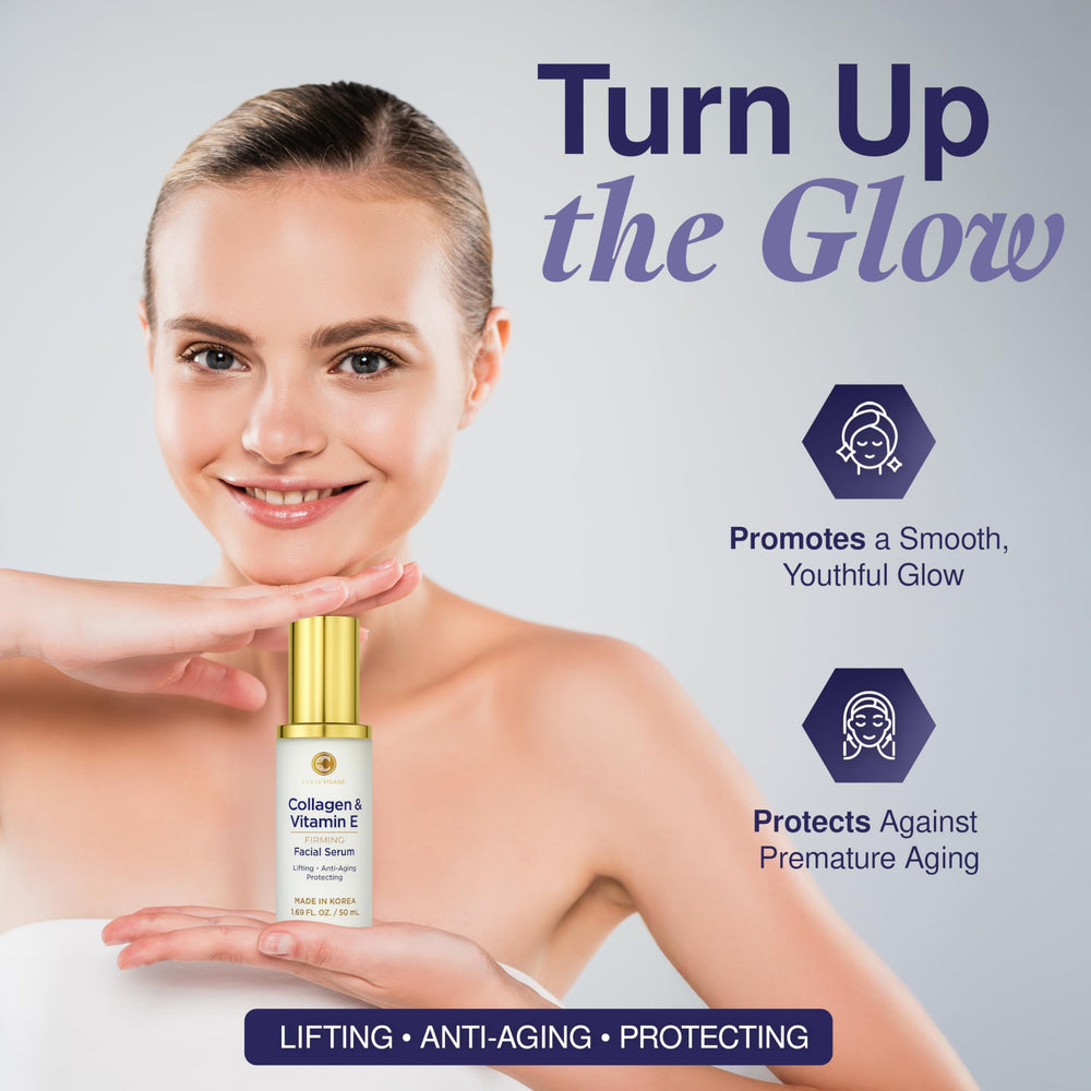Clear Visage serum: aplicación en cara y cuello para hidratación.