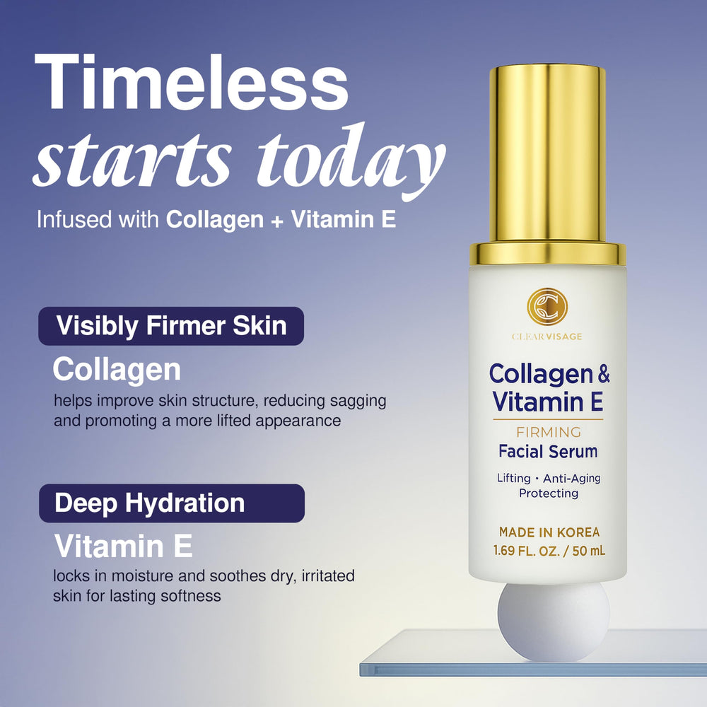 Clear Visage serum: textura ligera, absorción rápida.