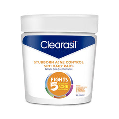 Clearasil, toallitas faciales 5en1 para limpieza diaria y control del acné.