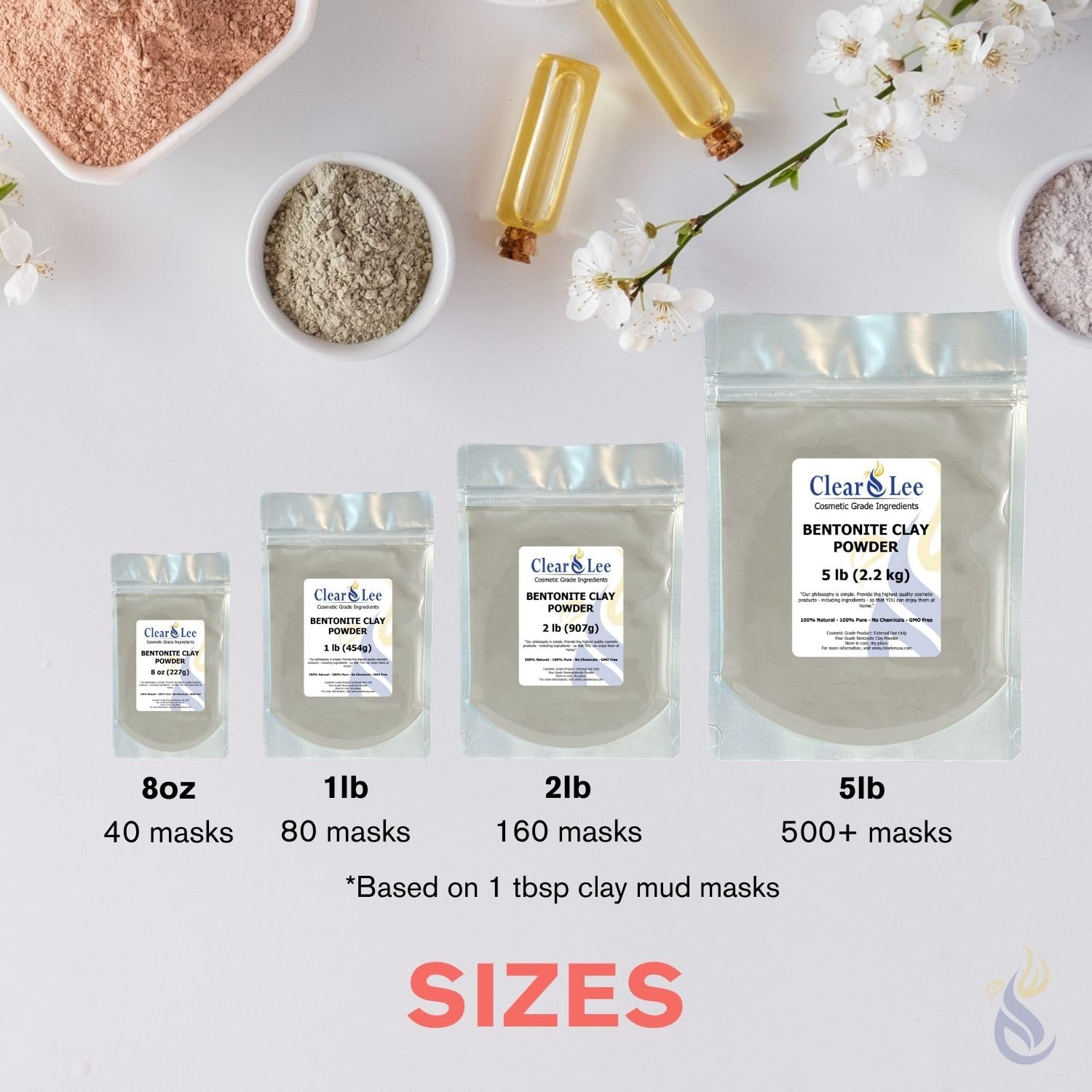 ClearLee arcilla bentonita polvo envoltura corporal para detox suave