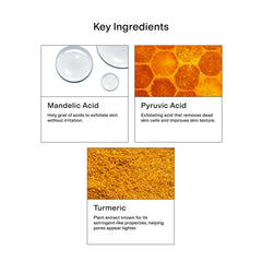 Ingredientes clave vitamina C estabilizada y cúrcuma para tono uniforme