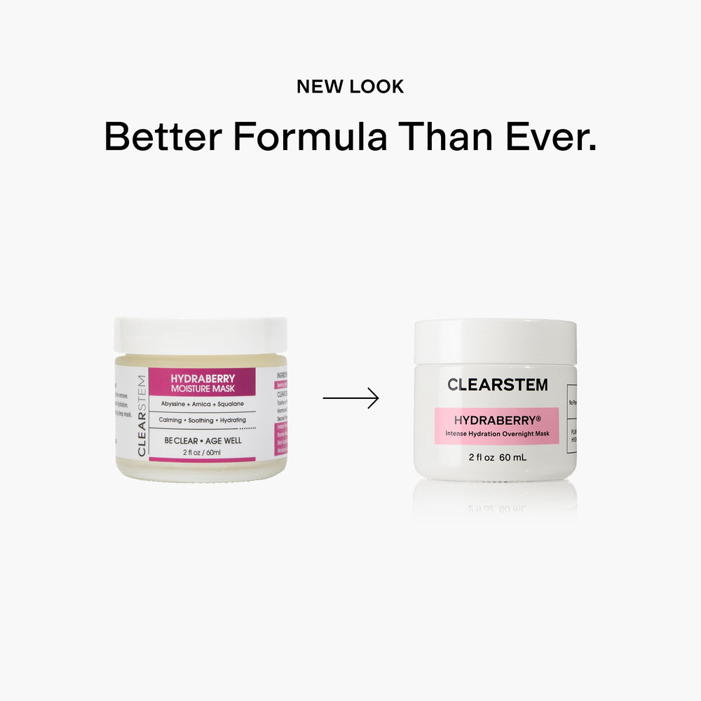 CLEARSTEM Hydraberry aplicación nocturna para equilibrio facial al despertar.