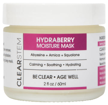 CLEARSTEM Hydraberry botella nocturna para hidratación profunda.