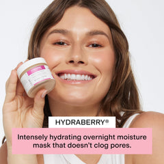 CLEARSTEM Hydraberry textura cremosa para hidratación suave y sostenida.