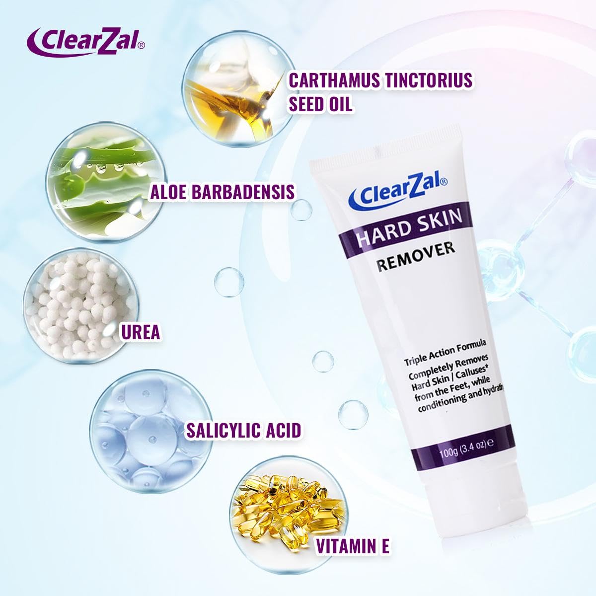 Textura hidratante de Clearzal para pies.