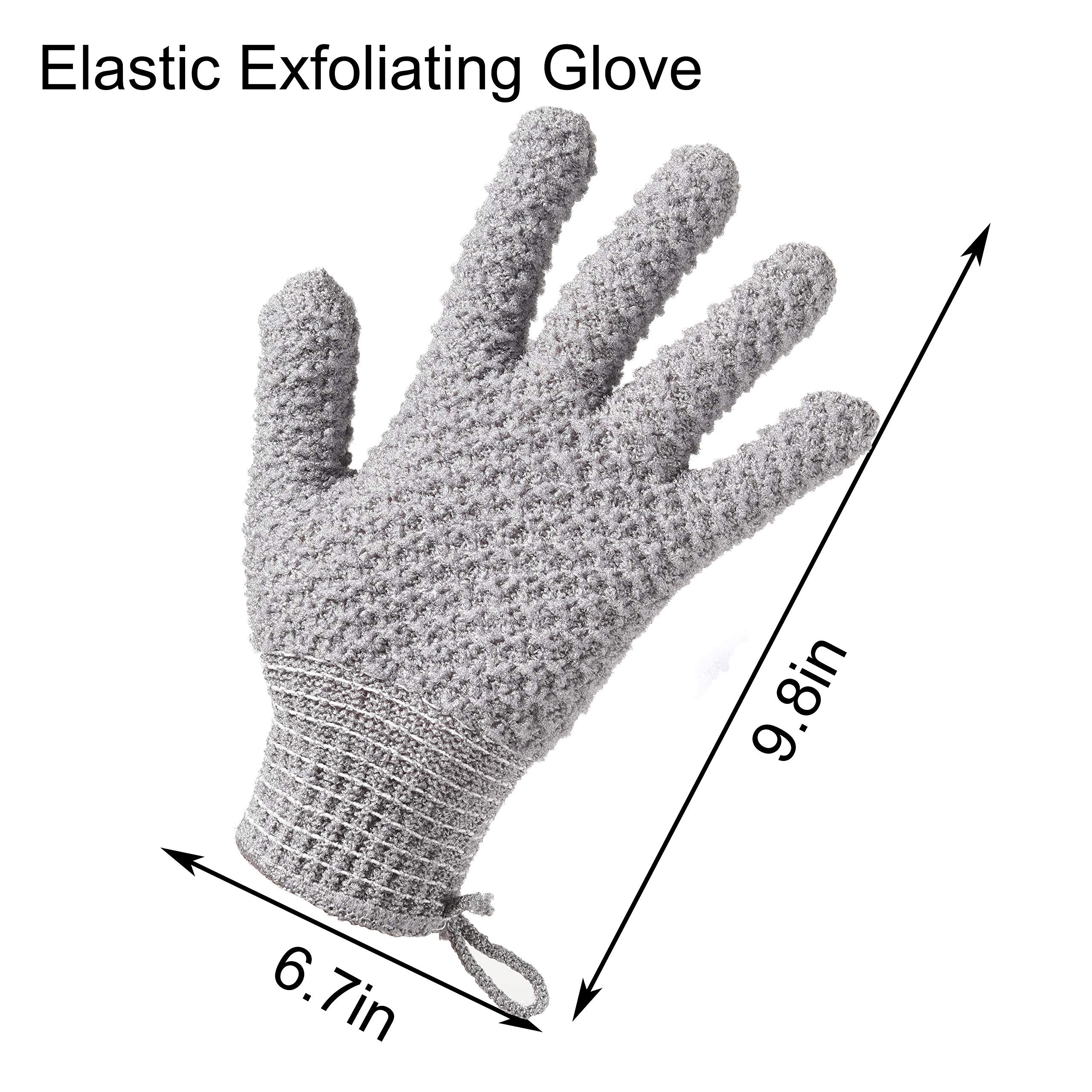 CLEEDY guantes exfoliantes dos caras con texturas suave y rugosa.
