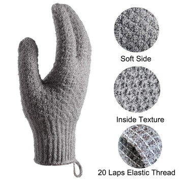 CLEEDY guantes exfoliantes texturizados para mayor fricción y piel renovada.