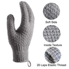 CLEEDY guantes exfoliantes texturizados para mayor fricción y piel renovada.