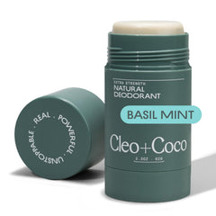 Desodorante balm Cleo + Coco aporta frescura diaria con albahaca y menta.