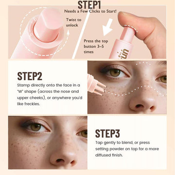 CLERVUN Freckle Stamp crea pecas naturales con efecto suave y duradero.