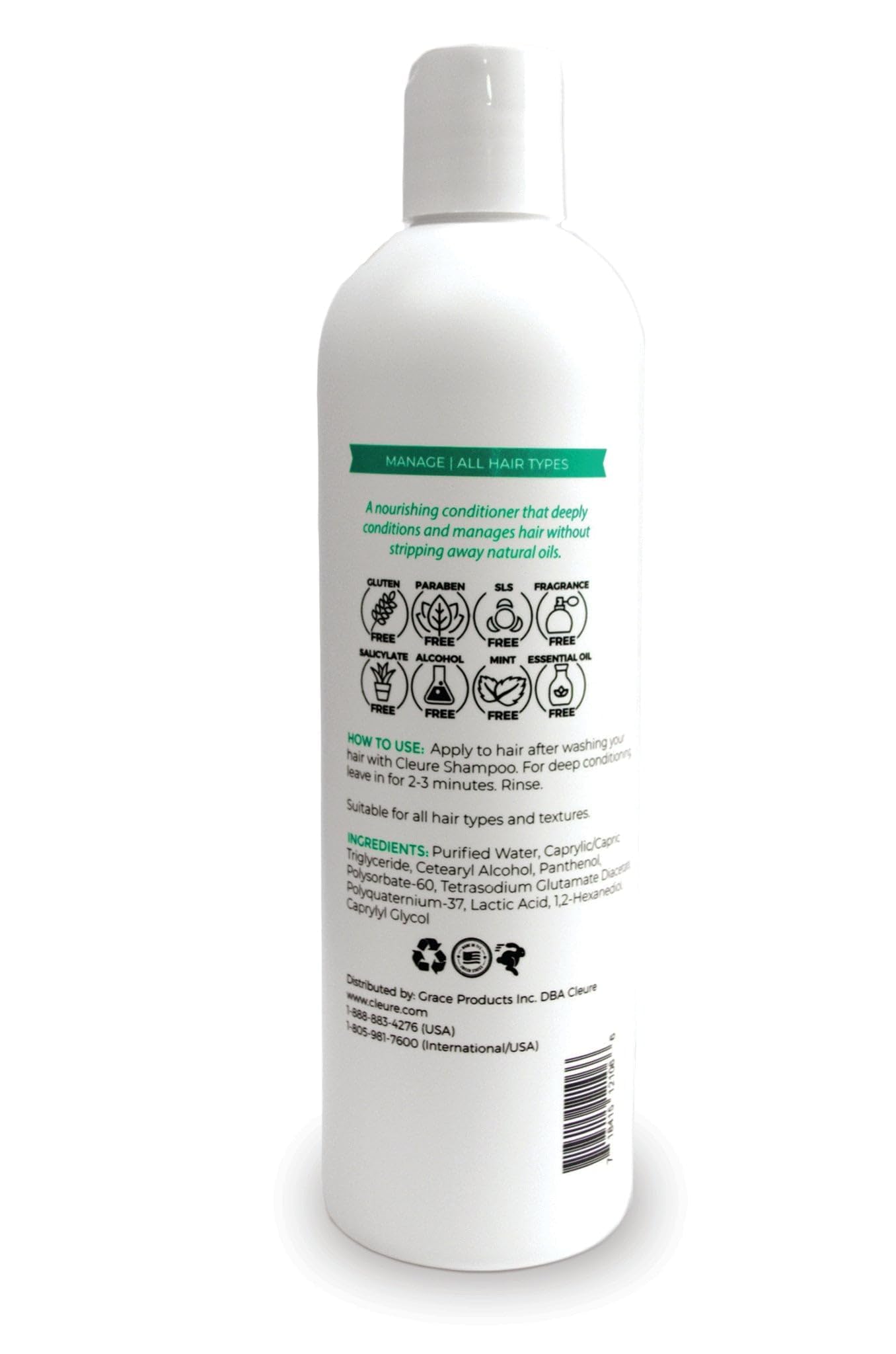 Con pH equilibrado 5.1, Cleure mantiene cabello suave y manejable.