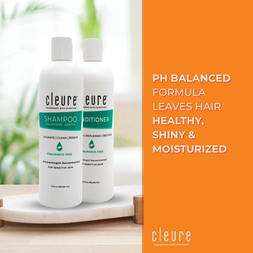 Cleure acondicionador sin fragancia para cuero cabelludo sensible y cabello hidratado.