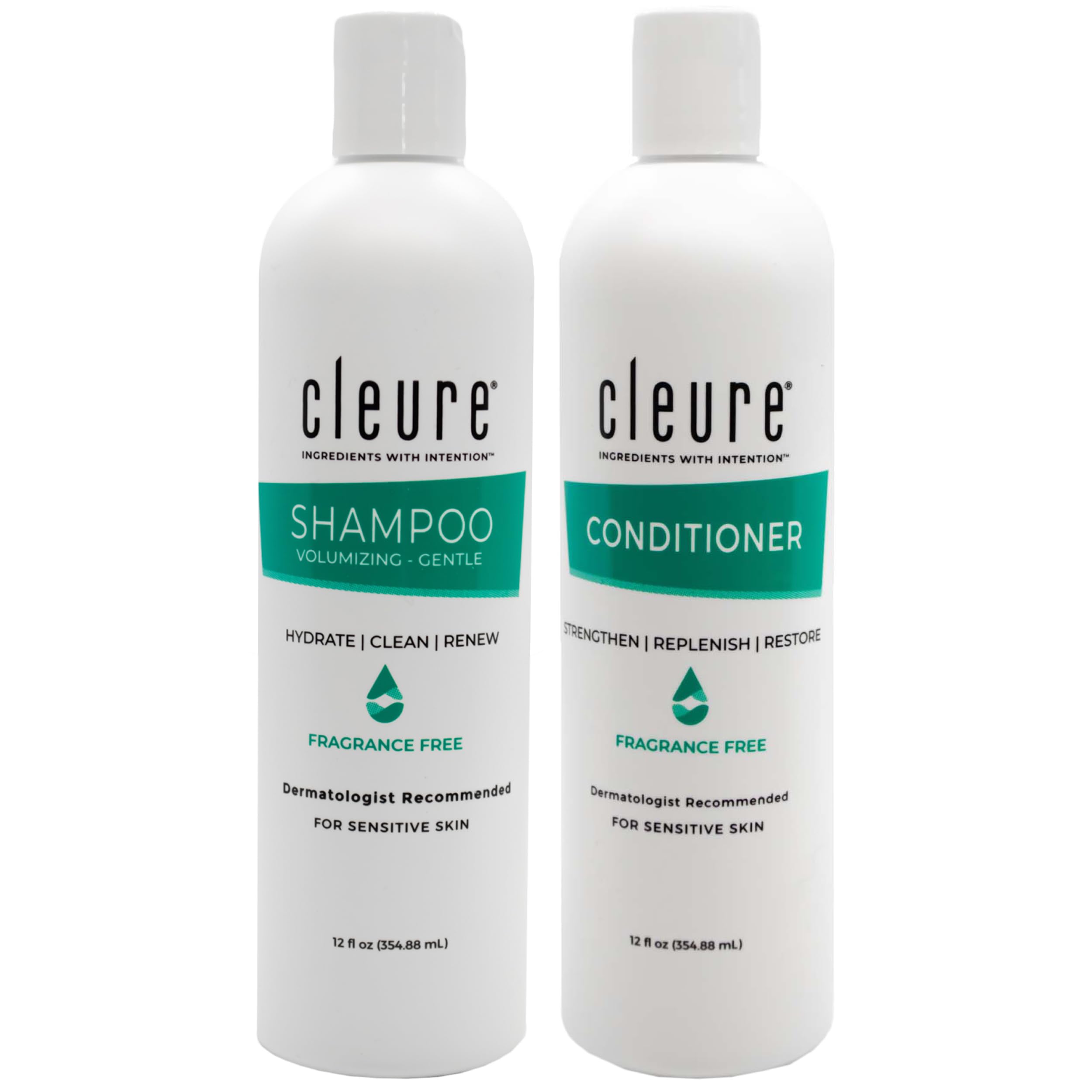 Cleure champú sin sulfatos enfocado en volumen para cabello suave.