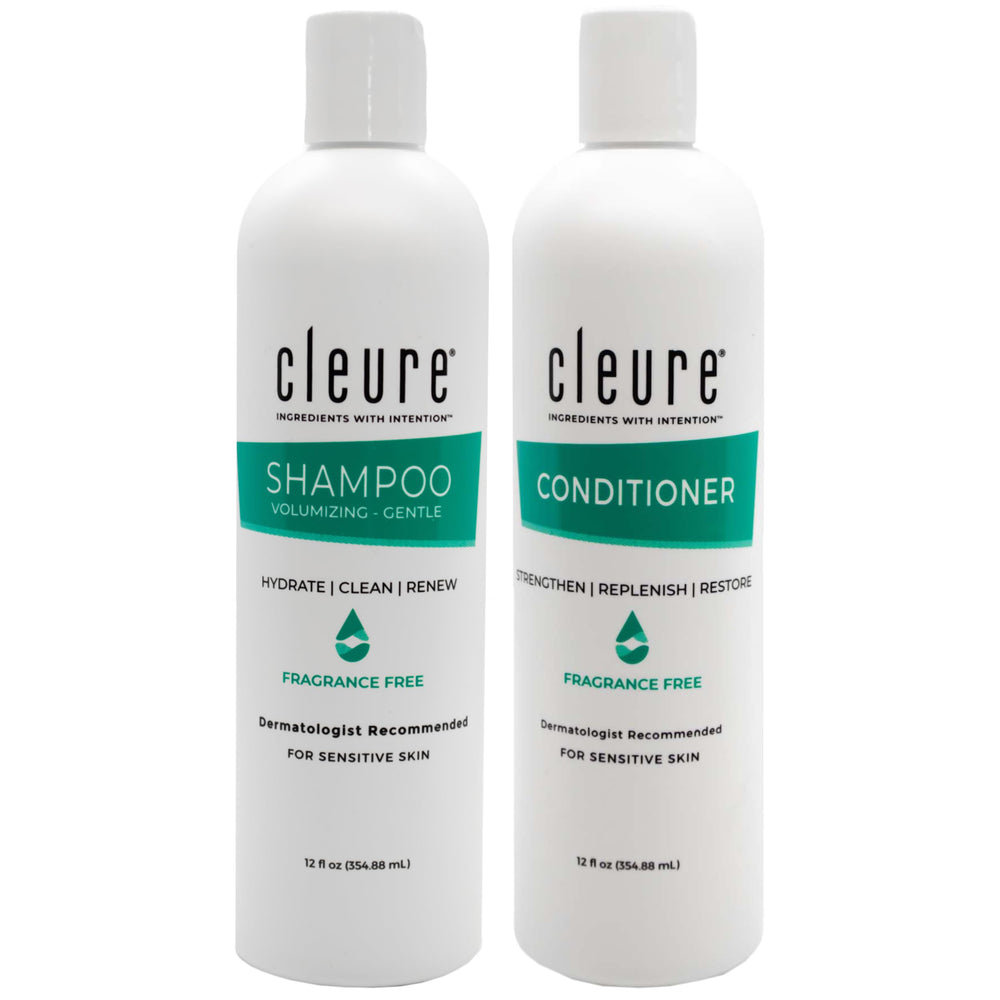 Cleure champú sin sulfatos enfocado en volumen para cabello suave.