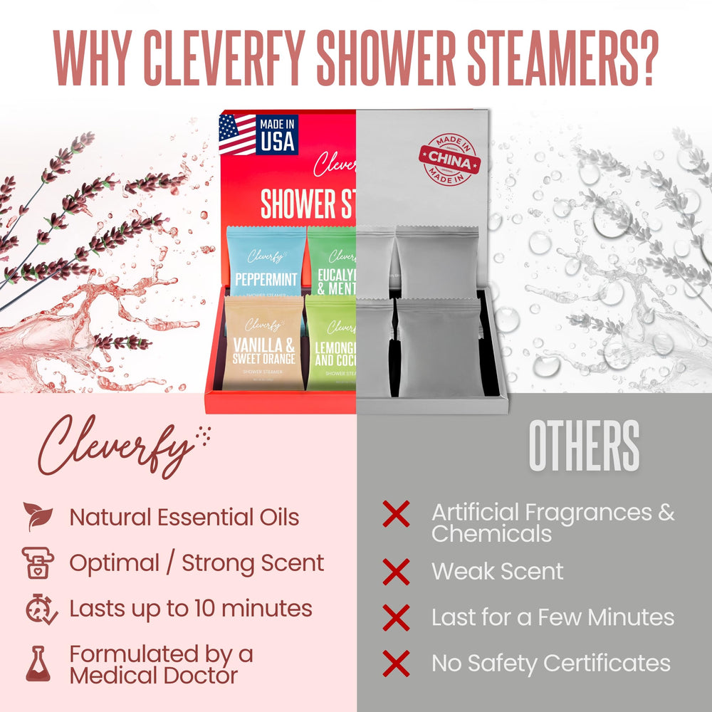 CLEVERFY shower steamer hierba-limon-coco: notas cítricas suaves para energizar la ducha diaria